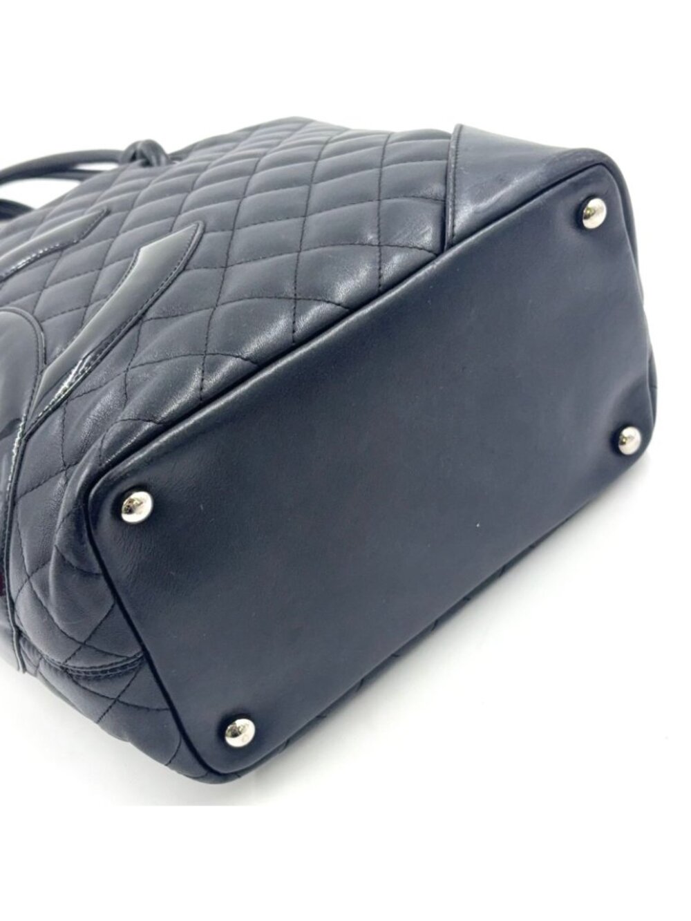 Chanel Cambon Line Leather Enamel Black Tote Silver - Picture 9 of 15